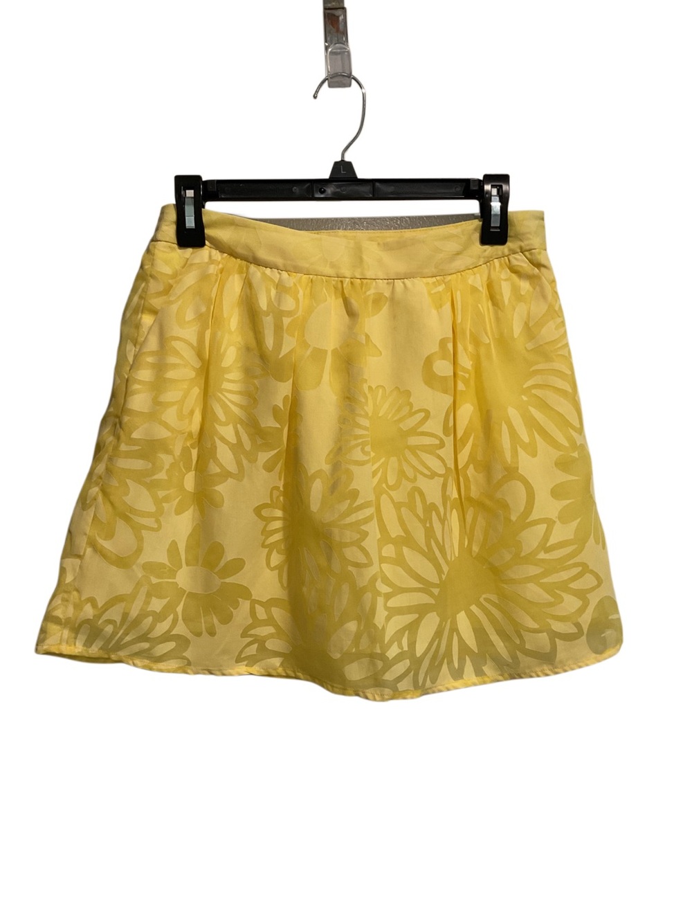Lilly Pulitzer Whitley Mini Skirt Yellow Floral Burnout Pattern